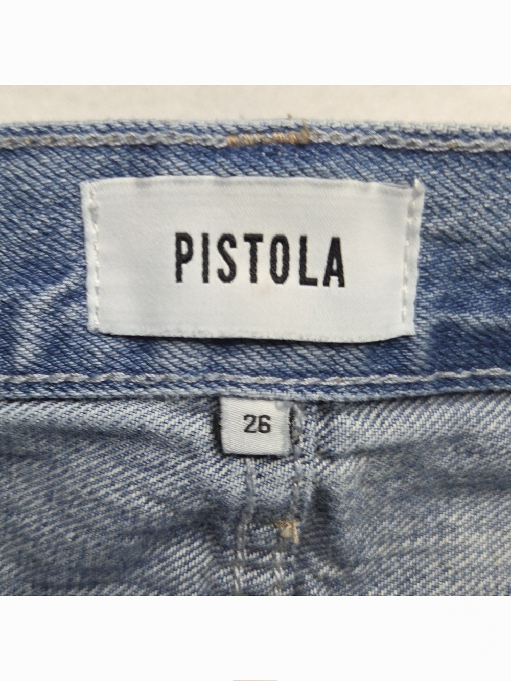 Pistola Lexi Mid Rise Bowed Straight Jean Cotton Bowie Blue Size 26 (28×28)* - Picture 7 of 9